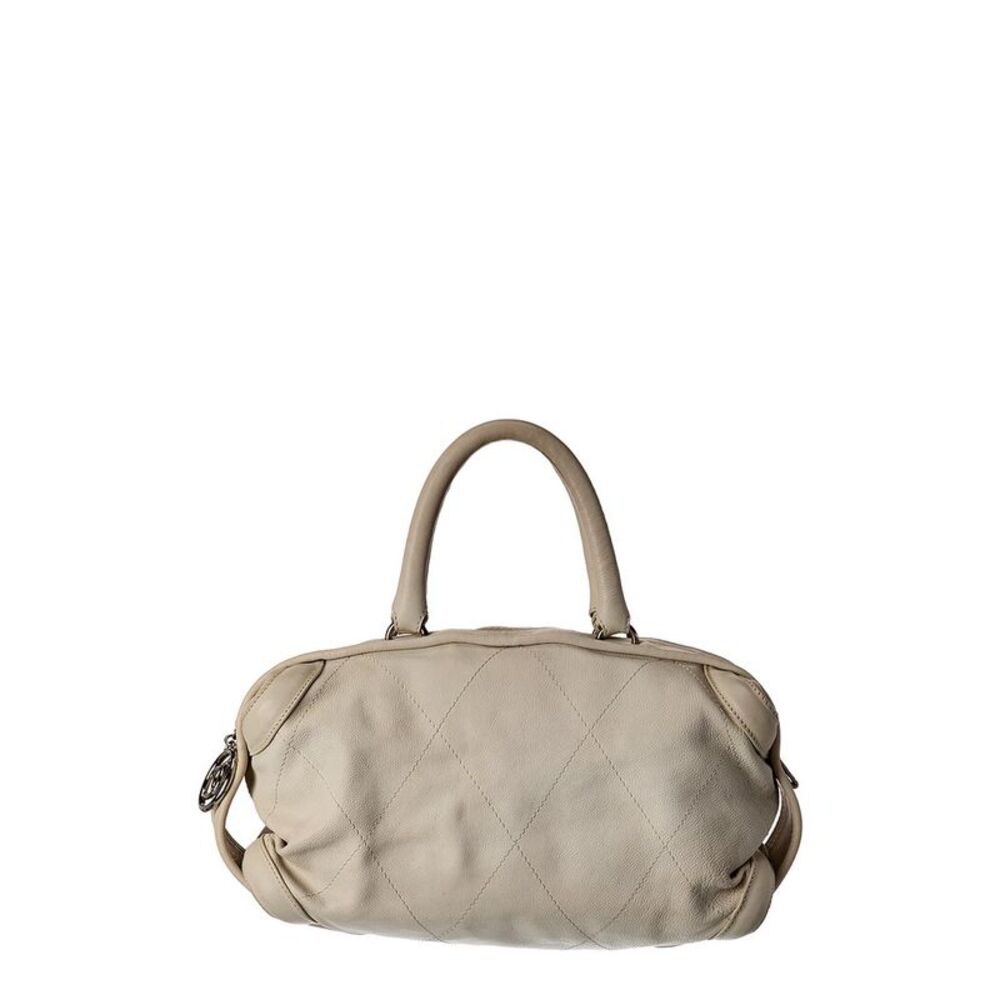 Chanel White Quilted Leather Ginpaku Bag (Authentic Pre-Loved)
